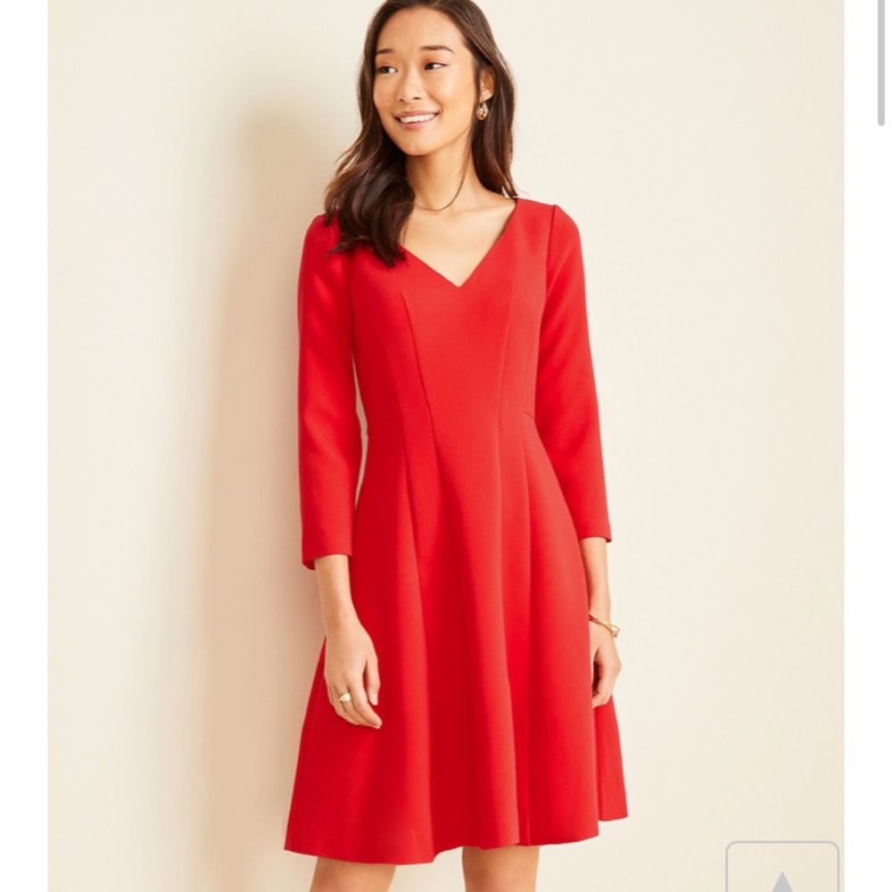 NWOT Ann Taylor Doubleweave Seamed Flare Dress